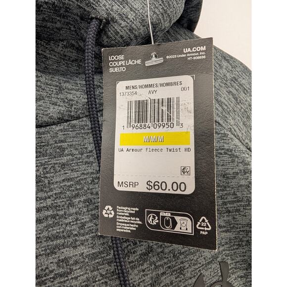NWT Under Armour Armour Fleece Twist Men's Hoodie in Black size Medium - Picture 6 of 7